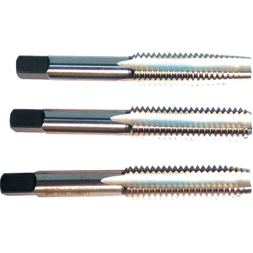 3 Pc. HSS Hand Tap Set M8 × 1.00 D5 4 Flute (Taper, Plug, Bottoming) Series/List #7500 - Exact Tooling