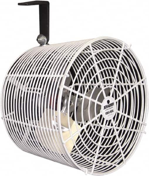 Schaefer Ventilation Equipment - 8" Blade, 1/100 hp, 450 CFM, Industrial Circulation Fan - Ceiling Mount, 1 Speed - Exact Tooling