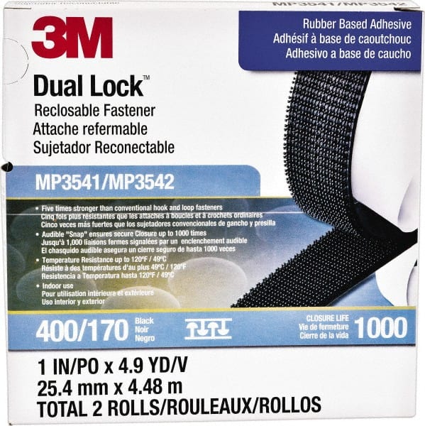 3M - 1" x 5 Yd Adhesive Backed Dual Lock Hook & Loop Roll - Exact Tooling