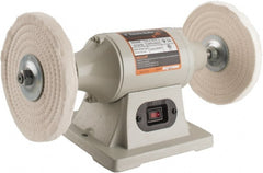Enco - 8" Wheel Diam x 1/2" Wheel Width, 3/4 hp Buffer - 5/8" Arbor Hole Diam, 1 Phase, 3,450 Max RPM, 120 Volts - Exact Tooling