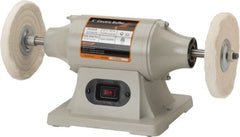 Enco - 6" Wheel Diam x 3/8" Wheel Width, 1/2 hp Buffer - 1/2" Arbor Hole Diam, 1 Phase, 3,450 Max RPM, 120 Volts - Exact Tooling