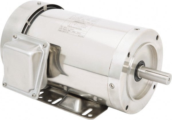 Leeson - 2 Max hp, 1,800 Max RPM, Premium Efficient Electric AC DC Motor - 230/460 V Input, Three Phase, 145TC Frame, 7/8" Shaft Diam, C-Face with Base Mount, TEFC Enclosure - Exact Tooling