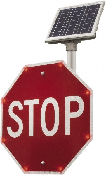 TAPCO - "Stop", 24" Wide x 24" High, Aluminum Stop & Yield Signs - 0.08" Thick, Red/White, Diamond Grade Reflectivity, Octagon, Post Mount - Exact Tooling