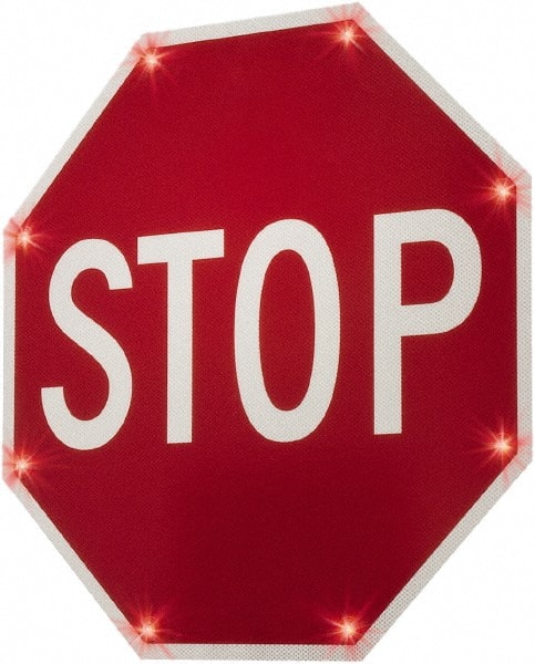 TAPCO - "Stop", 36" Wide x 36" High, Aluminum Stop & Yield Signs - 0.08" Thick, Red/White, Diamond Grade Reflectivity, Octagon, Post Mount - Exact Tooling
