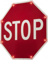 TAPCO - "Stop", 36" Wide x 36" High, Aluminum Stop & Yield Signs - 0.08" Thick, Red/White, Diamond Grade Reflectivity, Octagon, Post Mount - Exact Tooling