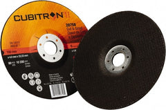 3M - 36 Grit, 6" Wheel Diam, 1/8" Wheel Thickness, 7/8" Arbor Hole, Type 27 Depressed Center Wheel - Ceramic, 10,200 Max RPM - Exact Tooling