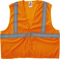 Ergodyne - Size 4X/5XL High Visibility Orange Mesh General Purpose Vest - 58 to 64" Chest, ANSI/ISEA 107, Hook & Loop Closure, Polyester - Exact Tooling