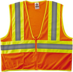 Ergodyne - Size S/M High Visibility Lime Mesh General Purpose Vest - 36 to 44" Chest, ANSI/ISEA 107, Zipper Closure, 1 Pocket, Polyester - Exact Tooling