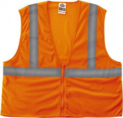 Ergodyne - Size 4X/5XL High Visibility Orange Mesh General Purpose Vest - 58 to 64" Chest, ANSI/ISEA 107, Zipper Closure, Polyester - Exact Tooling