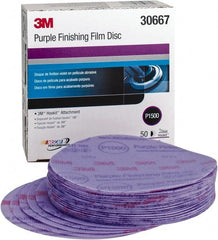 3M - 6" Diam, 1,500 Grit, Aluminum Oxide Hook & Loop Disc - Ultra Fine Grade, Coated - Exact Tooling