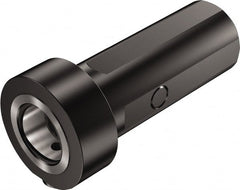 Sandvik Coromant - Neutral Cut, Round Shank Lathe Modular Clamping Unit - 0.3937" Square Shank Diam, 3.858" OAL, Through Coolant - Exact Tooling