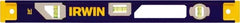 Irwin - 24" Long 3 Vial I-Beam Level - Aluminum, Blue/Yellow, 1 Level & 2 Plumb Vials - Exact Tooling