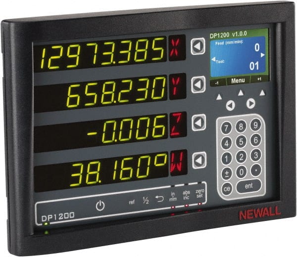 Newall - 2 Axis, 12" X-Axis Travel, 200" Z-Axis Travel, Lathe DRO System - 5µm/10µm Resolution, 10µm Accuracy, Digital Display - Exact Tooling