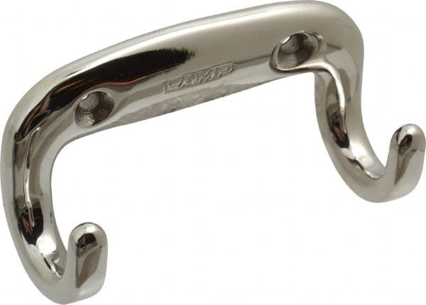 Sugatsune - 3-1/2" Wide x 1-3/8" High x 13/64" Thick, Dbl. Wall Hook - 1" Projection, Polished - Exact Tooling