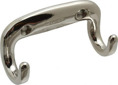 Sugatsune - 3-1/2" Wide x 1-3/8" High x 13/64" Thick, Dbl. Wall Hook - 1" Projection, Polished - Exact Tooling