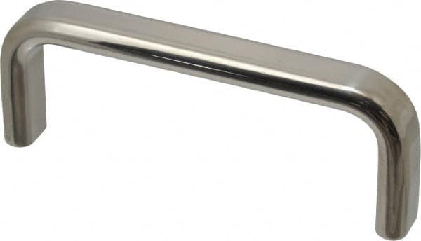 Sugatsune - 9/16" Handle Diam, Polished Stainless Steel Drawer Pull - 1-9/16" Projection, 4-1/4" Center to Center, 4-1/4" Long - Exact Tooling
