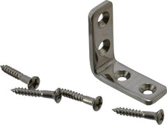 Sugatsune - 1-7/32" Long x 15/32" Wide, 18-8 Stainless Steel, Corner Brackets - Exact Tooling