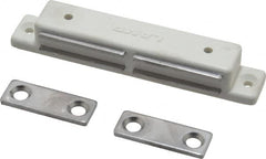 Sugatsune - 3-3/8" Long x 9/16" Wide x 1/2" High, Plastic & Stainless Steel Magentic Catch - White Finish, 10.5 Magnetic Force - Exact Tooling
