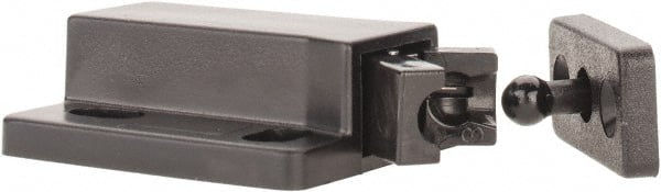 Sugatsune - 1-3/8" Long x 3/4" Wide x 1/2" High, Plastic Compact Safe Push Latch - MC-28 Catch - Black Coated - Exact Tooling