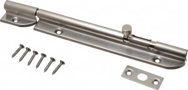 Sugatsune - 7-3/8" Long, 1-1/16" Wide Stainless Steel Barrel Bolts - Nickel Plated - Exact Tooling