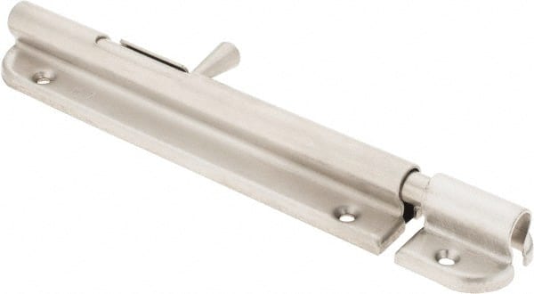 Sugatsune - 6-1/16" Long, 1" Wide Stainless Steel Barrel Bolts - Nickel Plated - Exact Tooling