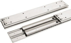 Sugatsune - 16" Slide Length, 16.56" Travel Length, Stainless Steel Ball Bearing Slide SSR-10 - 7/8" Wide, 2-3/4" High, 571 Lb Capacity at Full Extension, Satin Finish - Exact Tooling