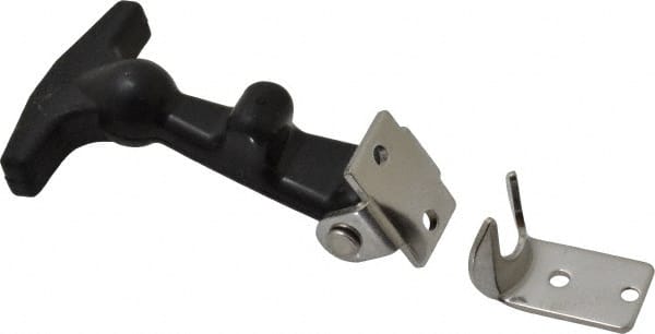 Value Collection - 2" Long x 1-27/32" Wide x 7/8" High, Hood Latch - Rubber & Steel, with Black Finish - Exact Tooling