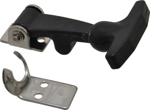 Value Collection - 4-1/32" Long x 2-13/32" Wide x 1-1/8" High, Hood Latch - Rubber & Steel, with Black Finish - Exact Tooling