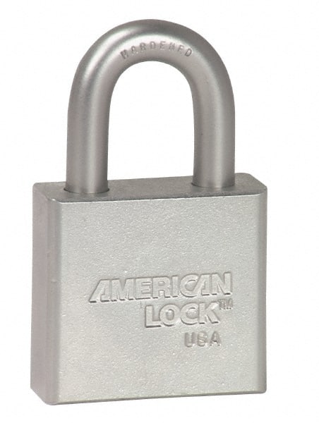 American Lock - 1" Shackle Clearance, Keyed Alike A5100 Padlock - 1/4" Shackle Diam, Steel - Exact Tooling