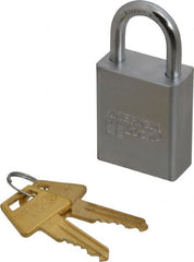 American Lock - 1" Shackle Clearance, Keyed Different A5100 Padlock - 1/4" Shackle Diam, Steel - Exact Tooling