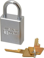 American Lock - 1" Shackle Clearance, Keyed Alike A5100 Padlock - 1/4" Shackle Diam, Steel - Exact Tooling