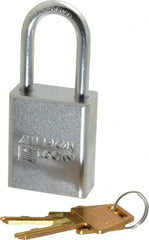 American Lock - 1-1/2" Shackle Clearance, Keyed Different A5101 Padlock - 1/4" Shackle Diam, Steel - Exact Tooling