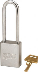 American Lock - 3" Shackle Clearance, Keyed Different A5102 Padlock - 1/4" Shackle Diam, Steel - Exact Tooling
