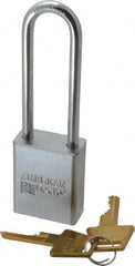 American Lock - 3" Shackle Clearance, Keyed Alike A5102 Padlock - 1/4" Shackle Diam, Steel - Exact Tooling