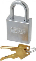 American Lock - 1-1/8" Shackle Clearance, Keyed Different A5200 Padlock - 5/16" Shackle Diam, Steel - Exact Tooling