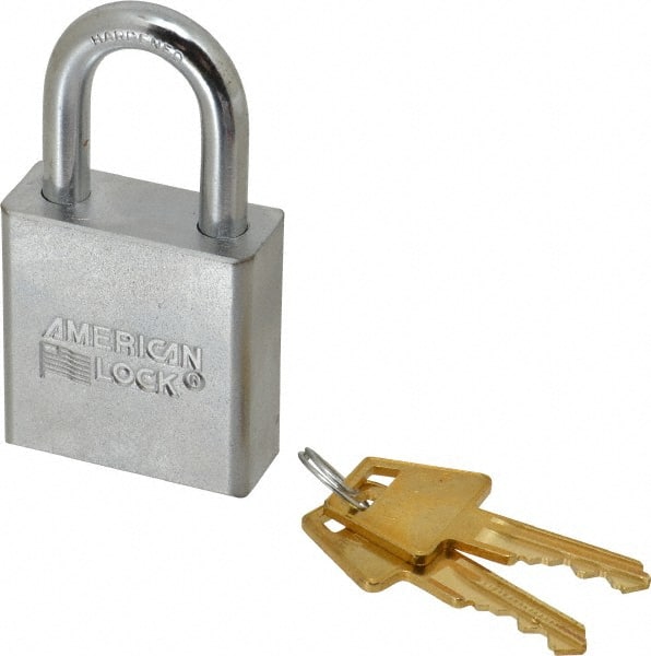 American Lock - 1-1/8" Shackle Clearance, Keyed Alike A5200 Padlock - 5/16" Shackle Diam, Steel - Exact Tooling