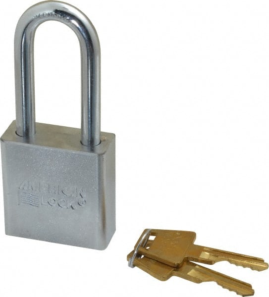 American Lock - 2" Shackle Clearance, Keyed Different A5201 Padlock - 5/16" Shackle Diam, Steel - Exact Tooling