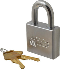 American Lock - 1-1/8" Shackle Clearance, Keyed Different A5260 Padlock - 3/8" Shackle Diam, Steel, with Solid Steel Finish - Exact Tooling