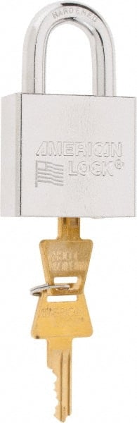 American Lock - 1-1/8" Shackle Clearance, Keyed Alike A5260 Padlock - 3/8" Shackle Diam, Steel, with Solid Steel Finish - Exact Tooling