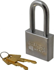 American Lock - 2" Shackle Clearance, Keyed Different A5261 Padlock - 3/8" Shackle Diam, Steel, with Solid Steel Finish - Exact Tooling