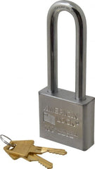 American Lock - 3" Shackle Clearance, Keyed Different A5262 Padlock - 3/8" Shackle Diam, Steel, with Solid Steel Finish - Exact Tooling