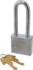 American Lock - 3" Shackle Clearance, Keyed Alike A5262 Padlock - 3/8" Shackle Diam, Steel, with Solid Steel Finish - Exact Tooling