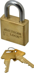 American Lock - 1-1/8" Shackle Clearance, Keyed Alike A5570 Padlock - 3/8" Shackle Diam, Steel & Brass, with Solid Extruded Brass Finish - Exact Tooling