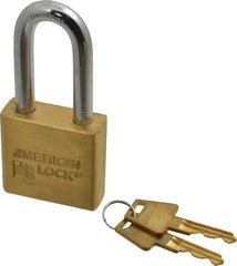 American Lock - 2" Shackle Clearance, Keyed Different A5571 Padlock - 3/8" Shackle Diam, Steel & Brass, with Solid Extruded Brass Finish - Exact Tooling