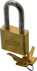 American Lock - 2" Shackle Clearance, Keyed Alike A5571 Padlock - 3/8" Shackle Diam, Steel & Brass, with Solid Extruded Brass Finish - Exact Tooling
