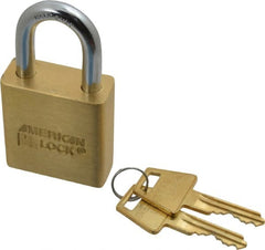 American Lock - 1-1/8" Shackle Clearance, Keyed Alike A5560 Padlock - 5/16" Shackle Diam, Steel & Brass, with Solid Extruded Brass Finish - Exact Tooling