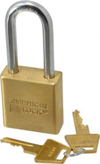 American Lock - 2" Shackle Clearance, Keyed Different A5561 Padlock - 5/16" Shackle Diam, Steel & Brass, with Solid Extruded Brass Finish - Exact Tooling