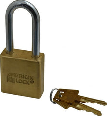 American Lock - 2" Shackle Clearance, Keyed Alike A5561 Padlock - 5/16" Shackle Diam, Steel & Brass, with Solid Extruded Brass Finish - Exact Tooling