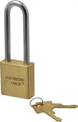 American Lock - 3" Shackle Clearance, Keyed Different A5562 Padlock - 5/16" Shackle Diam, Steel & Brass, with Solid Extruded Brass Finish - Exact Tooling