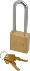American Lock - 3" Shackle Clearance, Keyed Alike A5562 Padlock - 5/16" Shackle Diam, Steel & Brass, with Solid Extruded Brass Finish - Exact Tooling